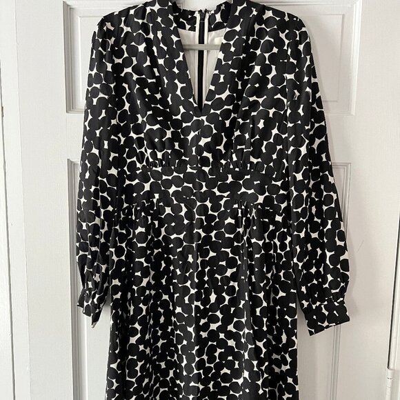 kate spade new york Flared V-Neck Long Sleeves Dress Size 10 - Picture 4 of 6